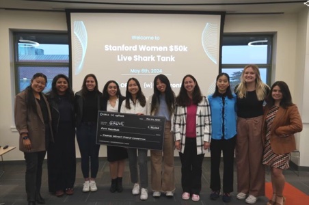 Winning team at Stanford Women $50k Live Shark Tank