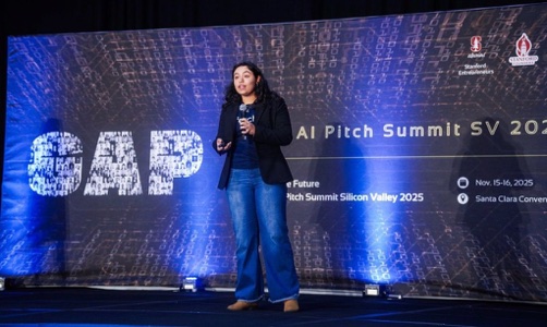 On stage at AI Pitch Summit SV 2025
